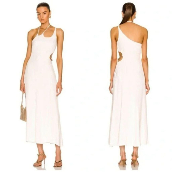Jonathan Simkhai Morena Cut Out Midi Dress Sz 2 - Picture 1 of 14